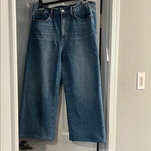 Wide-Leg Blue Denim Jeans